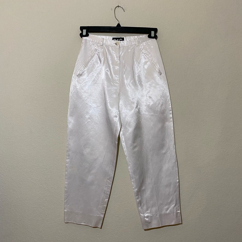Vintage Dolce & Gabbana Satin High-Rise Cigarette Pants Trousers